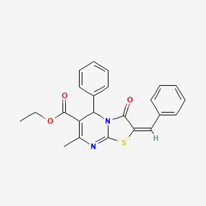 molecular formula C23H20N2O3S B3858510 Ethyl 2-benzylidene-7-methyl-3-oxo-5-phenyl-3,5-dihydro-2H-thiazolo[3,2-a]pyrimidine-6-carboxylate CAS No. 292871-35-3