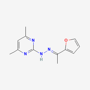 molecular formula C12H14N4O B3858589 N-[(E)-1-(furan-2-yl)ethylideneamino]-4,6-dimethylpyrimidin-2-amine 