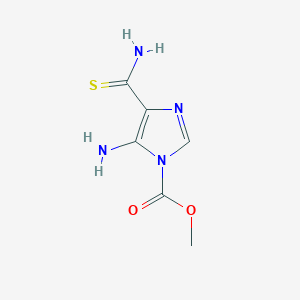 molecular formula C6H8N4O2S B385860 methyl 5-amino-4-carbamothioyl-1H-imidazole-1-carboxylate CAS No. 91026-76-5