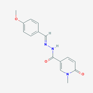 molecular formula C15H15N3O3 B3858757 N'-(4-methoxybenzylidene)-1-methyl-6-oxo-1,6-dihydro-3-pyridinecarbohydrazide 