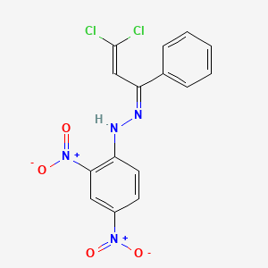 molecular formula C15H10Cl2N4O4 B3858767 N-[(E)-(3,3-dichloro-1-phenylprop-2-enylidene)amino]-2,4-dinitroaniline 