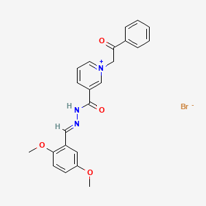 molecular formula C23H22BrN3O4 B3858822 N-[(E)-(2,5-dimethoxyphenyl)methylideneamino]-1-phenacylpyridin-1-ium-3-carboxamide;bromide 