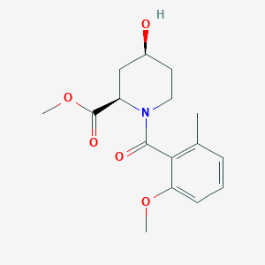 molecular formula C16H21NO5 B3858894 methyl (2R,4S)-4-hydroxy-1-(2-methoxy-6-methylbenzoyl)piperidine-2-carboxylate 