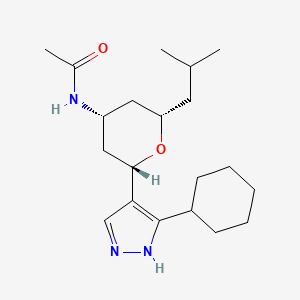 molecular formula C20H33N3O2 B3858935 N-[(2S,4R,6S)-2-(5-cyclohexyl-1H-pyrazol-4-yl)-6-(2-methylpropyl)oxan-4-yl]acetamide 