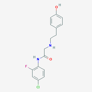 molecular formula C16H16ClFN2O2 B3858982 N-(4-chloro-2-fluorophenyl)-2-[2-(4-hydroxyphenyl)ethylamino]acetamide 
