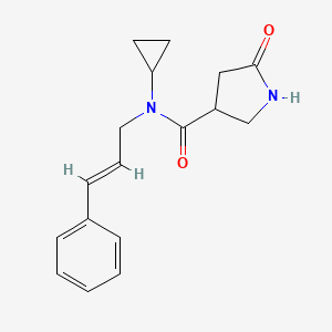molecular formula C17H20N2O2 B3859001 N-cyclopropyl-5-oxo-N-[(E)-3-phenylprop-2-enyl]pyrrolidine-3-carboxamide 