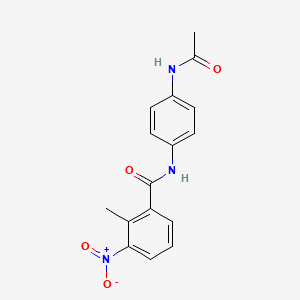 molecular formula C16H15N3O4 B3859115 N-(4-acetamidophenyl)-2-methyl-3-nitrobenzamide 