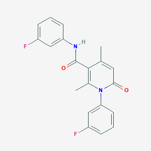 molecular formula C20H16F2N2O2 B3859328 N,1-bis(3-fluorophenyl)-2,4-dimethyl-6-oxopyridine-3-carboxamide 