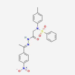 molecular formula C23H22N4O5S B3859418 N-(4-METHYLPHENYL)-N-({N'-[(1E)-1-(4-NITROPHENYL)ETHYLIDENE]HYDRAZINECARBONYL}METHYL)BENZENESULFONAMIDE 