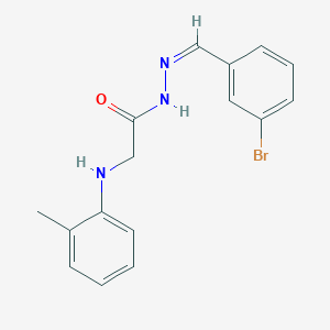 molecular formula C16H16BrN3O B3859451 N-[(Z)-(3-bromophenyl)methylideneamino]-2-(2-methylanilino)acetamide 