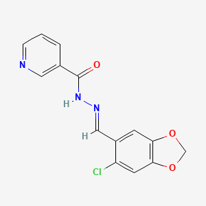molecular formula C14H10ClN3O3 B3859476 N'-[(E)-(6-chloro-1,3-benzodioxol-5-yl)methylidene]pyridine-3-carbohydrazide 