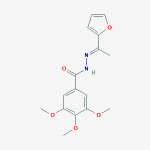 molecular formula C16H18N2O5 B385949 N'-[1-(2-furyl)ethylidene]-3,4,5-trimethoxybenzohydrazide 