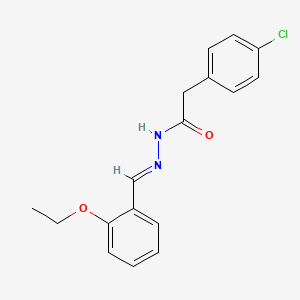 molecular formula C17H17ClN2O2 B3859608 2-(4-chlorophenyl)-N-[(E)-(2-ethoxyphenyl)methylideneamino]acetamide 
