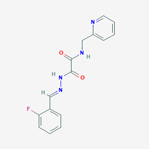 molecular formula C15H13FN4O2 B3859645 N'-[(E)-(2-fluorophenyl)methylideneamino]-N-(pyridin-2-ylmethyl)oxamide 