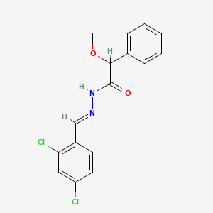 molecular formula C16H14Cl2N2O2 B3859653 N'-[(E)-(2,4-dichlorophenyl)methylidene]-2-methoxy-2-phenylacetohydrazide 