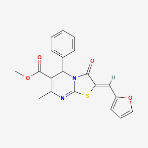 molecular formula C20H16N2O4S B3859733 methyl (2Z)-2-(furan-2-ylmethylidene)-7-methyl-3-oxo-5-phenyl-5H-[1,3]thiazolo[3,2-a]pyrimidine-6-carboxylate 