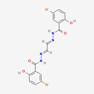 molecular formula C16H12Br2N4O4 B3859769 N',N''-(1E,2E)-ethane-1,2-diylidenebis(5-bromo-2-hydroxybenzohydrazide) 