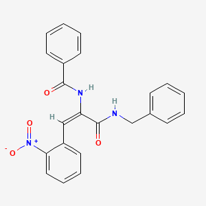 molecular formula C23H19N3O4 B3859791 N-[(E)-3-(benzylamino)-1-(2-nitrophenyl)-3-oxoprop-1-en-2-yl]benzamide 