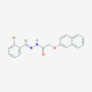 molecular formula C19H15BrN2O2 B3859946 N-[(E)-(2-bromophenyl)methylideneamino]-2-naphthalen-2-yloxyacetamide 