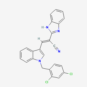 molecular formula C25H16Cl2N4 B3859977 2-(1H-benzimidazol-2-yl)-3-[1-(2,4-dichlorobenzyl)-1H-indol-3-yl]acrylonitrile CAS No. 5524-68-5
