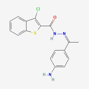 molecular formula C17H14ClN3OS B3860014 N-[(Z)-1-(4-aminophenyl)ethylideneamino]-3-chloro-1-benzothiophene-2-carboxamide 