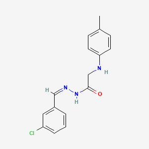 molecular formula C16H16ClN3O B3860063 N-[(Z)-(3-chlorophenyl)methylideneamino]-2-(4-methylanilino)acetamide 
