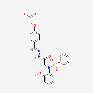 molecular formula C25H25N3O7S B3860131 METHYL 2-{4-[(E)-({2-[N-(2-METHOXYPHENYL)BENZENESULFONAMIDO]ACETAMIDO}IMINO)METHYL]PHENOXY}ACETATE 