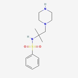 molecular formula C14H23N3O2S B3860170 N-(2-methyl-1-piperazin-1-ylpropan-2-yl)benzenesulfonamide 