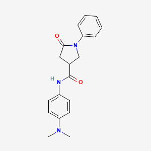 molecular formula C19H21N3O2 B3860229 N-[4-(dimethylamino)phenyl]-5-oxo-1-phenylpyrrolidine-3-carboxamide 
