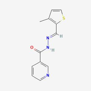 molecular formula C12H11N3OS B3860277 N'-[(E)-(3-methyl-2-thienyl)methylidene]nicotinohydrazide 