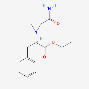 molecular formula C14H18N2O3 B3860299 Ethyl 2-(2-carbamoylaziridin-1-yl)-3-phenylpropanoate 