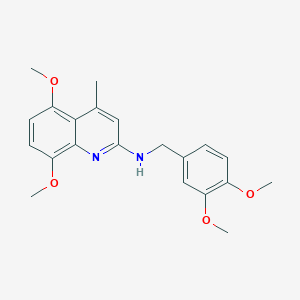 molecular formula C21H24N2O4 B3860307 N-[(3,4-dimethoxyphenyl)methyl]-5,8-dimethoxy-4-methylquinolin-2-amine 