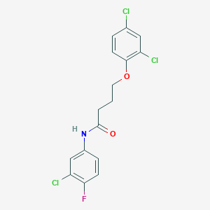 molecular formula C16H13Cl3FNO2 B3860314 N-(3-chloro-4-fluorophenyl)-4-(2,4-dichlorophenoxy)butanamide 