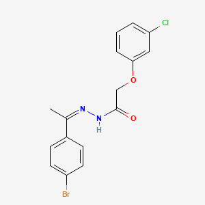 molecular formula C16H14BrClN2O2 B3860355 N'-[(1Z)-1-(4-bromophenyl)ethylidene]-2-(3-chlorophenoxy)acetohydrazide 