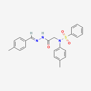 molecular formula C23H23N3O3S B3860396 N-{2-[2-(4-methylbenzylidene)hydrazino]-2-oxoethyl}-N-(4-methylphenyl)benzenesulfonamide 