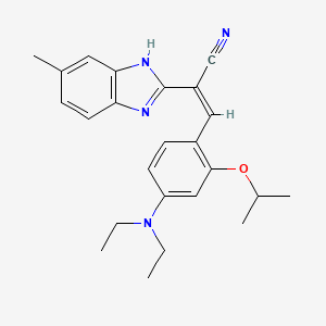 B3860427 3-[4-(diethylamino)-2-isopropoxyphenyl]-2-(5-methyl-1H-benzimidazol-2-yl)acrylonitrile CAS No. 5526-78-3