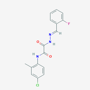 molecular formula C16H13ClFN3O2 B3860429 N-(4-chloro-2-methylphenyl)-2-[2-(2-fluorobenzylidene)hydrazino]-2-oxoacetamide 