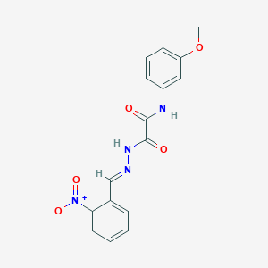 molecular formula C16H14N4O5 B3860431 N-(3-methoxyphenyl)-2-[(2E)-2-(2-nitrobenzylidene)hydrazinyl]-2-oxoacetamide CAS No. 53117-87-6