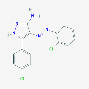 3-(4-chlorophenyl)-4-[(2-chlorophenyl)diazenyl]-1H-pyrazol-5-ylamine