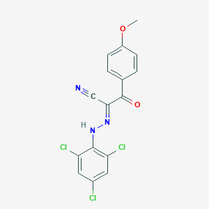 3-(4-Methoxyphenyl)-3-oxo-2-[(2,4,6-trichlorophenyl)hydrazono]propanenitrile