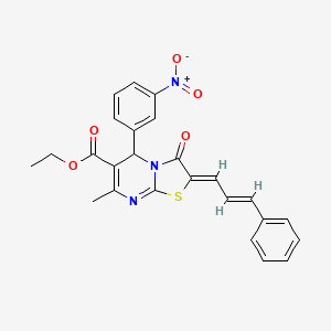 ethyl 7-methyl-5-(3-nitrophenyl)-3-oxo-2-(3-phenyl-2-propen-1-ylidene)-2,3-dihydro-5H-[1,3]thiazolo[3,2-a]pyrimidine-6-carboxylate
