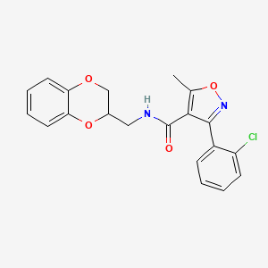 3-(2-chlorophenyl)-N-(2,3-dihydro-1,4-benzodioxin-2-ylmethyl)-5-methyl-4-isoxazolecarboxamide
