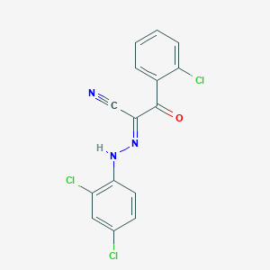 3-(2-Chlorophenyl)-2-[(2,4-dichlorophenyl)diazenyl]-3-hydroxyacrylonitrile
