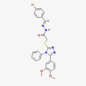 molecular formula C25H22BrN5O3S B3860843 N'-[(E)-(4-bromophenyl)methylidene]-2-{[5-(3,4-dimethoxyphenyl)-4-phenyl-4H-1,2,4-triazol-3-yl]sulfanyl}acetohydrazide 