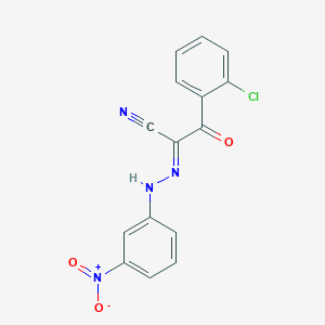 3-(2-Chlorophenyl)-3-hydroxy-2-({3-nitrophenyl}diazenyl)acrylonitrile