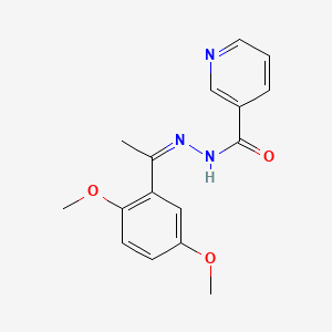 molecular formula C16H17N3O3 B3860979 N'-[(1Z)-1-(2,5-Dimethoxyphenyl)ethylidene]pyridine-3-carbohydrazide 