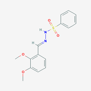 molecular formula C15H16N2O4S B3861001 N-[(E)-(2,3-dimethoxyphenyl)methylideneamino]benzenesulfonamide 