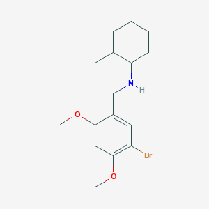 molecular formula C16H24BrNO2 B3861028 N-[(5-bromo-2,4-dimethoxyphenyl)methyl]-2-methylcyclohexan-1-amine 