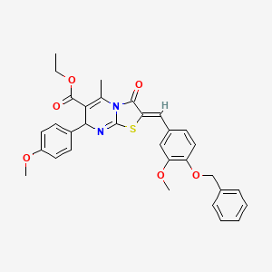 molecular formula C32H30N2O6S B3861075 ethyl (2Z)-7-(4-methoxyphenyl)-2-[(3-methoxy-4-phenylmethoxyphenyl)methylidene]-5-methyl-3-oxo-7H-[1,3]thiazolo[3,2-a]pyrimidine-6-carboxylate 