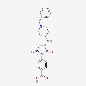 molecular formula C23H25N3O4 B3861094 4-[3-[(1-Benzylpiperidin-4-yl)amino]-2,5-dioxopyrrolidin-1-yl]benzoic acid 